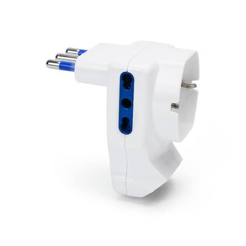 Adattatore a 3 vie - 2 P17/11 & 1 P40 (short) - con interruttore - bianco Aigostar 10A - 198510